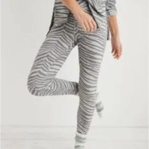 NWOT Aerie Waffle Knit Pajama Lounge Leggings in Gray Zebra
